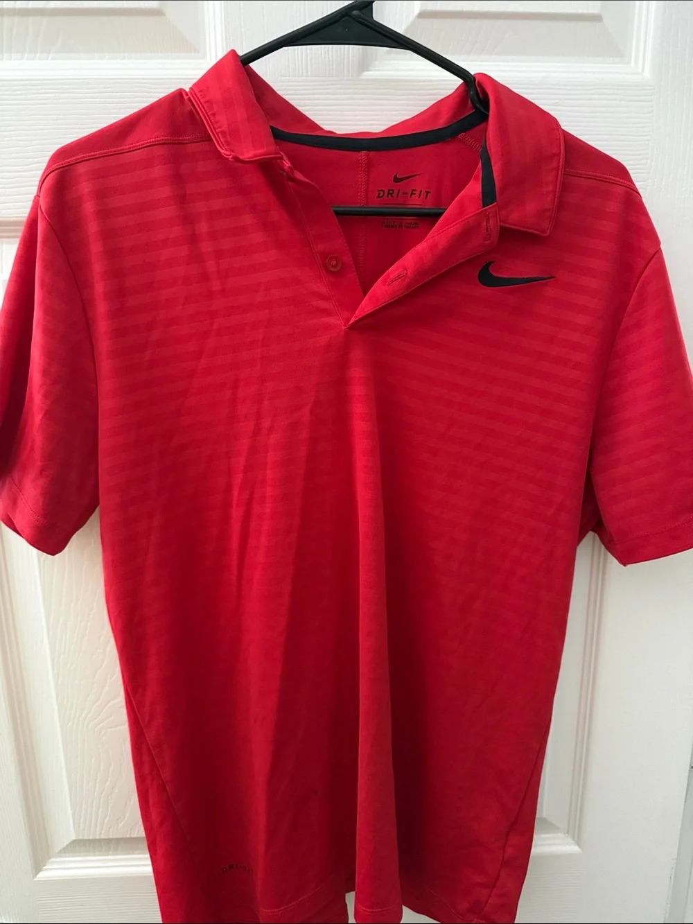 Nike Red Dri-FIT Men's Polo with Black Swoosh